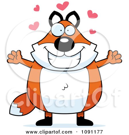Clipart Chubby Fox Wanting A Hug - Royalty Free Vector Illustration by Cory Thoman