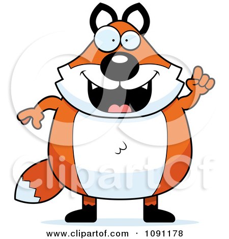 Clipart Chubby Fox With An Idea - Royalty Free Vector Illustration by Cory Thoman