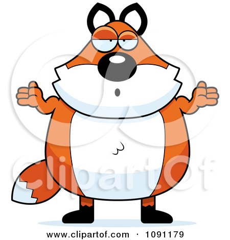 Clipart Chubby Fox Shrugging - Royalty Free Vector Illustration by Cory Thoman