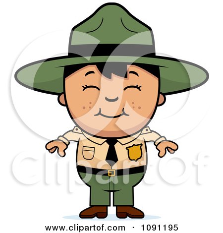 Clipart Happy Asian Forest Ranger Boy - Royalty Free Vector Illustration by Cory Thoman