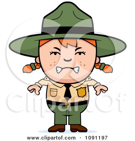 Clipart Mad Forest Ranger Girl - Royalty Free Vector Illustration by Cory Thoman