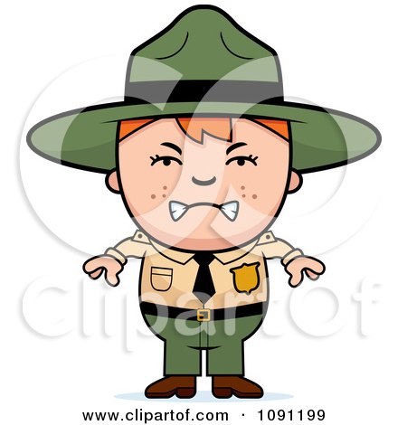 Clipart Mad Forest Ranger Boy - Royalty Free Vector Illustration by Cory Thoman