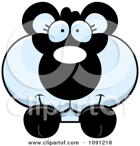 Clipart Cute Panda Over A Surface - Royalty Free Vector Illustration by Cory Thoman