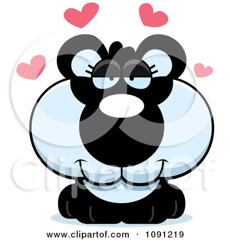Clipart Cute Loving Panda - Royalty Free Vector Illustration by Cory Thoman