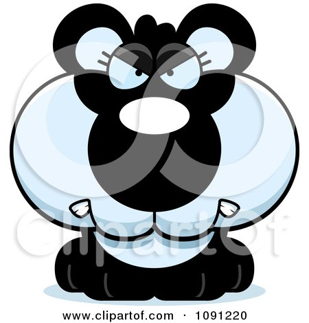 Clipart Cute Mad Panda - Royalty Free Vector Illustration by Cory Thoman