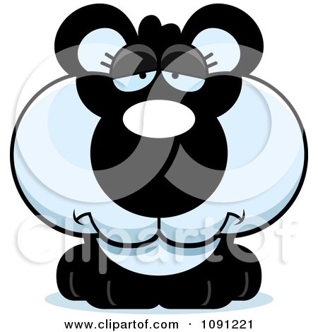 Clipart Cute Depressed Panda - Royalty Free Vector Illustration by Cory Thoman