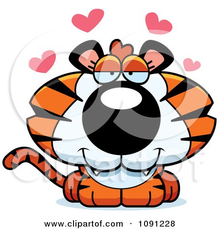 Clipart Cute Loving Tiger - Royalty Free Vector Illustration by Cory Thoman