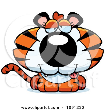 Clipart Cute Dumb Tiger - Royalty Free Vector Illustration by Cory Thoman