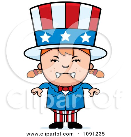 Clipart Mad Uncle Sam Girl - Royalty Free Vector Illustration by Cory Thoman