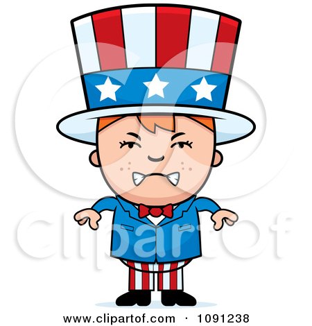 Clipart Mad Uncle Sam Boy - Royalty Free Vector Illustration by Cory Thoman