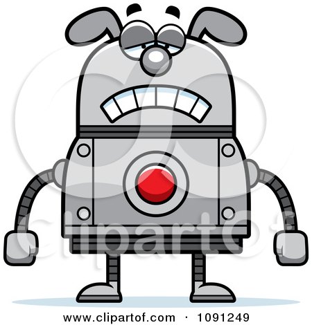 Clipart Sad Dog Robot - Royalty Free Vector Illustration by Cory Thoman