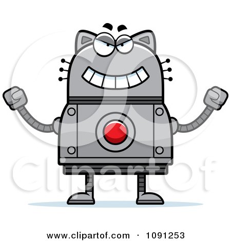 Clipart Evil Robot Cat - Royalty Free Vector Illustration by Cory Thoman