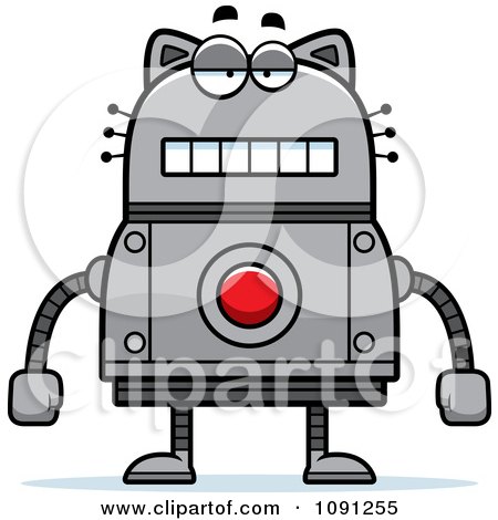 Clipart Bored Robot Cat - Royalty Free Vector Illustration by Cory Thoman