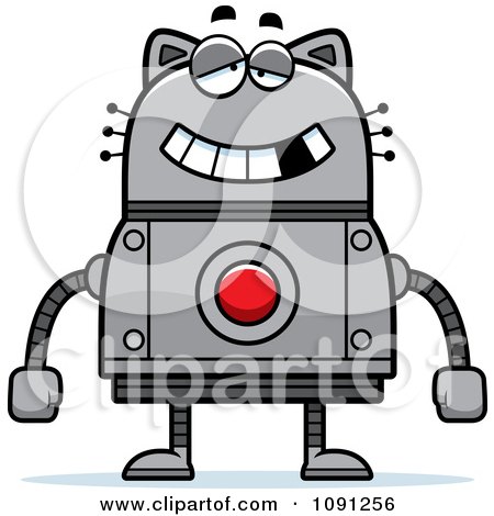 Clipart Dumb Robot Cat - Royalty Free Vector Illustration by Cory Thoman