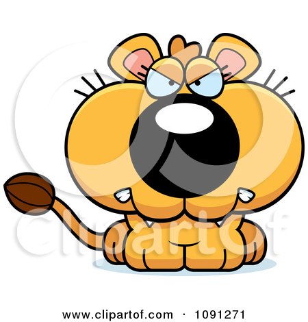 Clipart Cute Mad Lioness - Royalty Free Vector Illustration by Cory Thoman