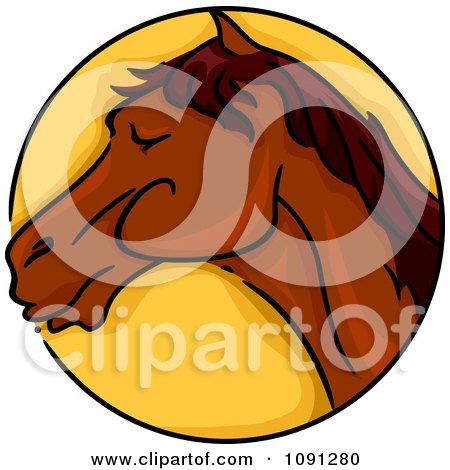 Clipart Year Of The Horse Chinese Zodiac Circle - Royalty Free Vector Illustration by BNP Design Studio
