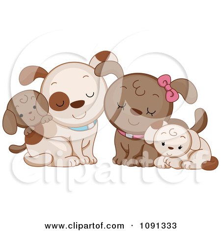 Clipart Cute Dog Family - Royalty Free Vector Illustration by BNP Design Studio