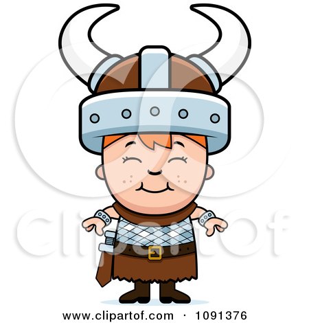 Clipart Happy Viking Boy - Royalty Free Vector Illustration by Cory Thoman