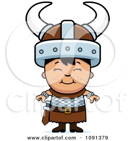 Clipart Happy Asian Viking Boy - Royalty Free Vector Illustration by Cory Thoman