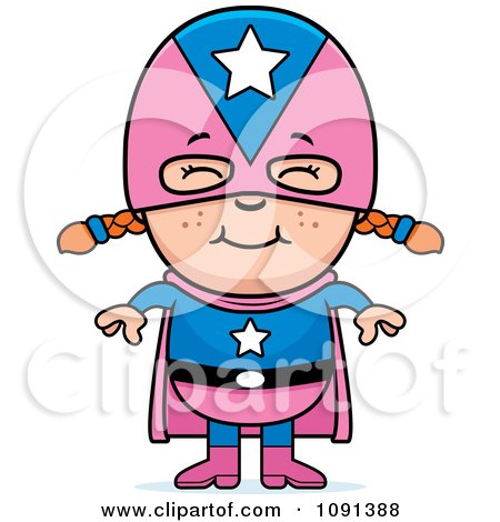 Clipart Happy Super Girl - Royalty Free Vector Illustration by Cory Thoman