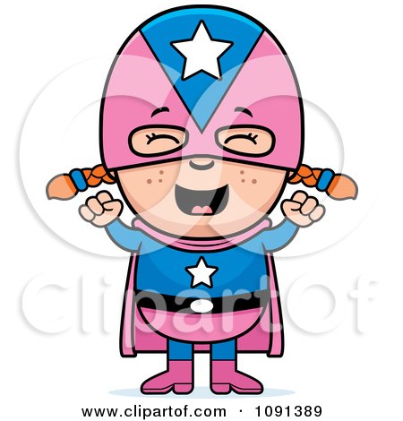 Clipart Cheering Super Girl - Royalty Free Vector Illustration by Cory Thoman