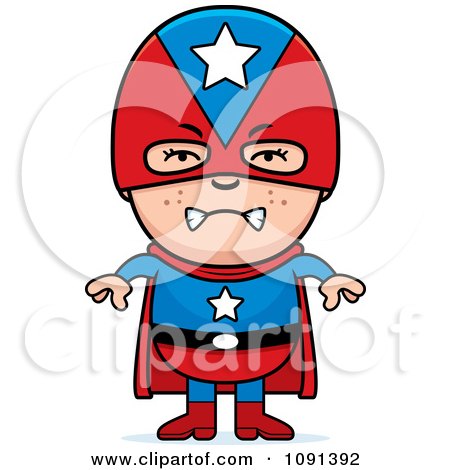 Clipart Mad Super Boy - Royalty Free Vector Illustration by Cory Thoman