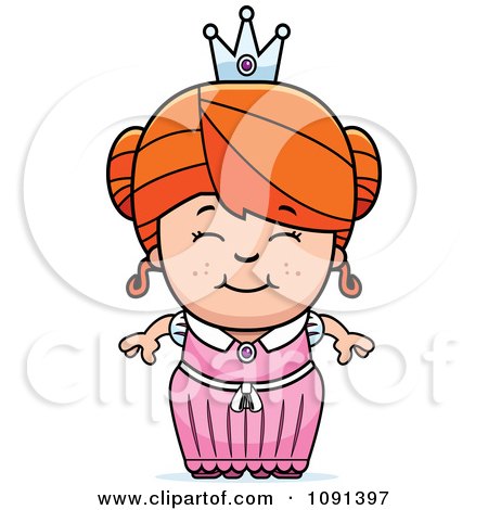 Clipart Cute Red Haired Princess Girl - Royalty Free Vector Illustration by Cory Thoman