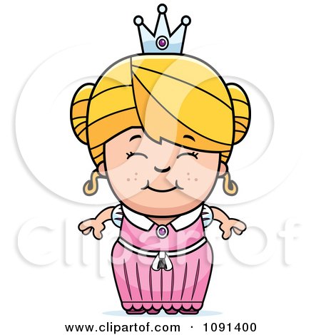 Clipart Cute Blond Princess Girl - Royalty Free Vector Illustration by Cory Thoman