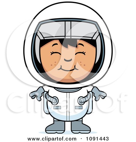 Clipart Happy Astronaut Girl - Royalty Free Vector Illustration by Cory Thoman