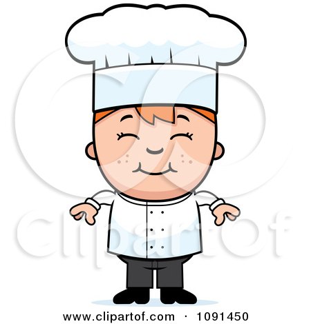 Clipart Happy Chef Boy Smiling - Royalty Free Vector Illustration by Cory Thoman