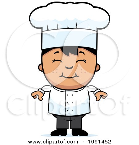 Clipart Happy Asian Chef Boy Smiling - Royalty Free Vector Illustration by Cory Thoman