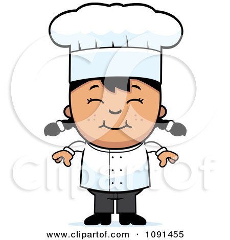 Clipart Happy Chef Girl Smiling - Royalty Free Vector Illustration by Cory Thoman