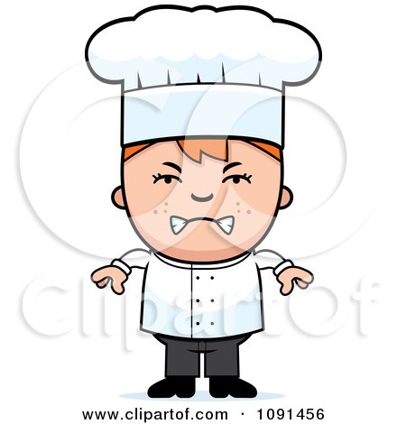 Clipart Mad Chef Boy - Royalty Free Vector Illustration by Cory Thoman