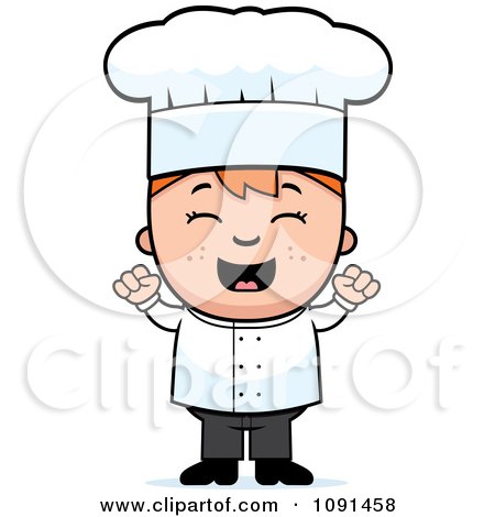 Clipart Celebrating Chef Boy - Royalty Free Vector Illustration by Cory Thoman