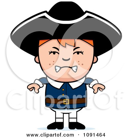 Clipart Mad Colonial Boy - Royalty Free Vector Illustration by Cory Thoman