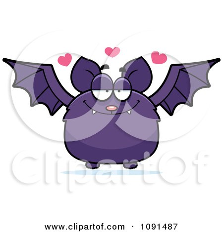 Clipart Loving Purple Bat - Royalty Free Vector Illustration by Cory Thoman