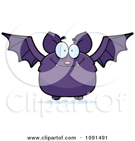 Clipart Purple Bat - Royalty Free Vector Illustration by Cory Thoman