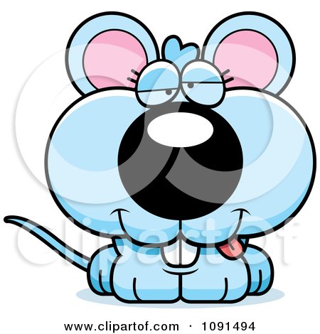 Clipart Cute Dumb Blue Mouse - Royalty Free Vector Illustration by Cory Thoman