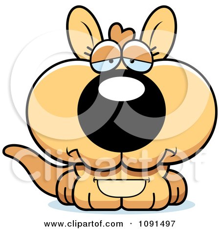 Clipart Cute Depressed Kangaroo - Royalty Free Vector Illustration by Cory Thoman