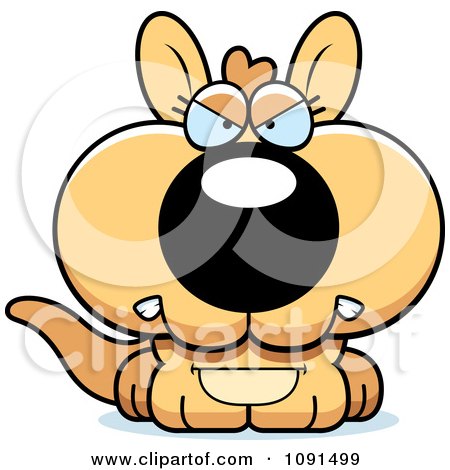 Clipart Cute Mad Kangaroo - Royalty Free Vector Illustration by Cory Thoman