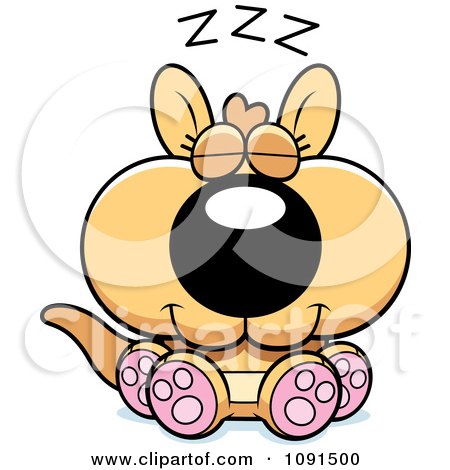 Clipart Cute Sleeping Kangaroo - Royalty Free Vector Illustration by Cory Thoman