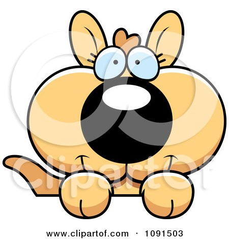 Clipart Cute Kangaroo Over A Surface - Royalty Free Vector Illustration by Cory Thoman