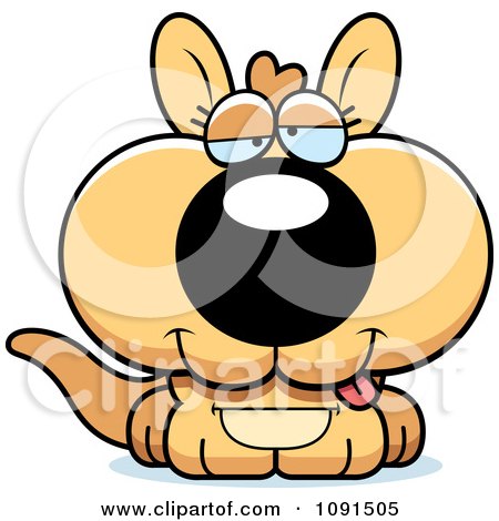 Clipart Cute Dumb Kangaroo - Royalty Free Vector Illustration by Cory Thoman