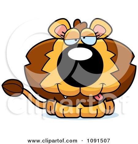 Clipart Cute Dumb Lion - Royalty Free Vector Illustration by Cory Thoman