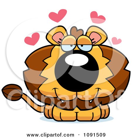Clipart Cute Loving Lion - Royalty Free Vector Illustration by Cory Thoman