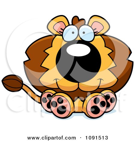 Clipart Cute Sitting Lion - Royalty Free Vector Illustration by Cory Thoman