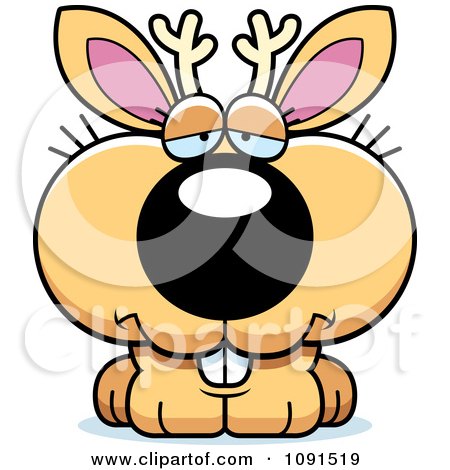 Clipart Cute Depressed Jackalope - Royalty Free Vector Illustration by Cory Thoman