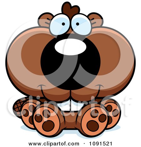 Clipart Cute Sitting Beaver - Royalty Free Vector Illustration by Cory Thoman