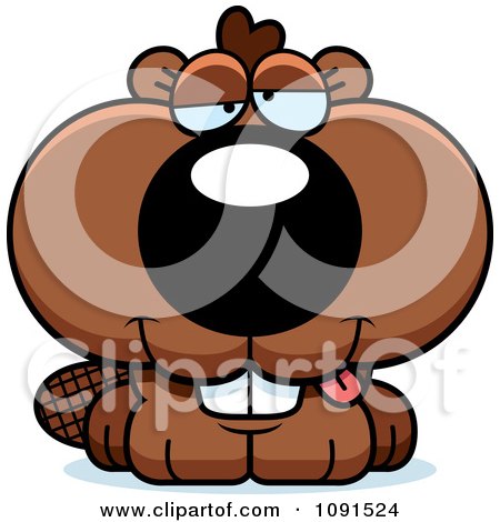Clipart Cute Dumb Beaver - Royalty Free Vector Illustration by Cory Thoman