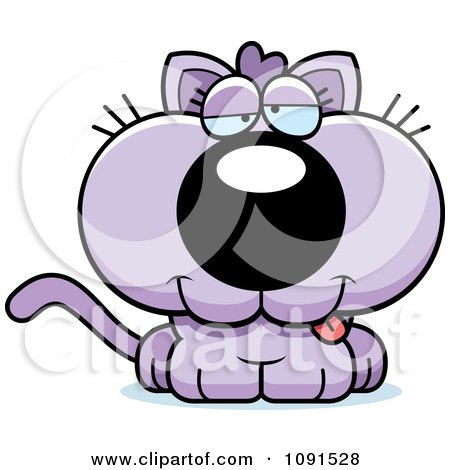 Clipart Cute Dumb Purple Kitten - Royalty Free Vector Illustration by Cory Thoman